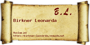 Birkner Leonarda névjegykártya